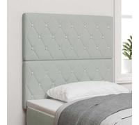Qnhdfrt Testiera letto 100 cm altezza regolabile velluto grigio chiaro trapunta diamante bottoni cristallo design moderno durevole montaggio a parete per camera da letto
