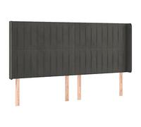 Qnhdfrt Testiera Letto ad Orecchie in Velluto Grigio Scuro 183 cm | Pannello posteriore per la camera da letto con altezza regolabile e morbida imbottitura confortevole.