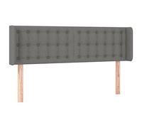 Qnhdfrt Testiera Letto ad Orecchio Grigio Scuro 147x16x78/88 cm | Elegante schienale imbottito per camera da letto, altezza regolabile con resistenti gambe in legno.