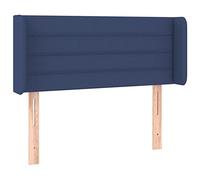 Qnhdfrt Testiera Letto ad Orecchio in Tessuto Blu 103x16 cm | Arreda la tua camera da letto con un pannello posteriore imbottito regolabile in altezza per un comfort ottimale.