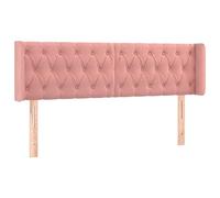 Qnhdfrt Testiera Letto ad Orecchio in Velluto Rosa 147x16 cm | Pannello posteriore imbottito regolabile in altezza per camera da letto, ideale per leggere o guardare la tv.
