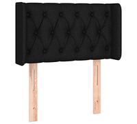 Qnhdfrt Testiera Letto ad Orecchio Nera in Tessuto Regolabile 83 cm | Elegante pannello posteriore imbottito per camera da letto con altezza regolabile e stabili gambe in legno.
