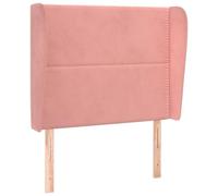 Qnhdfrt Testiera Letto ad Orecchio Rosa 93x23 cm in Velluto Regolabile | Pannello imbottito per testata letto in velluto rosa con altezza regolabile, ideale per la camera da letto.