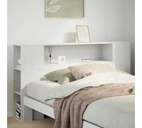 Qnhdfrt Testiera letto bianco legno massello di pino 166 x 82 cm con 7 scomparti, design moderno salvaspazio per camera da letto e camera degli ospiti