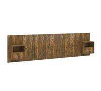 Qnhdfrt Testiera Letto con 2 Comodini Rovere Fumo Legno Multistrato | Set testata sospesa e mobili sospesi salvaspazio per organizzare e arredare con stile la camera da letto moderna.