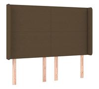 Qnhdfrt Testiera Letto con Orecchie Tessuto Marrone Scuro 147x16 cm | Rendi unica la tua camera da letto con questa elegante testata regolabile in altezza con morbida imbottitura.