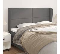 Qnhdfrt Testiera letto grigio 203 cm con orecchie in ecopelle regolabile in altezza design moderno comodo e durevole per camera da letto soggiorno