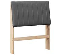 Qnhdfrt Testiera Letto Imbottita 80 cm Grigio Scuro in Pino e Tessuto | Cuscino imbottito in schiuma morbida e struttura in pino per il comfort della camera da letto.