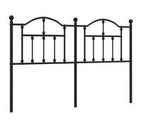 Qnhdfrt Testiera Letto in Metallo Nero 135 cm Spalliera di Ricambio | Supporto stabile per camera da letto, struttura in robusto acciaio da 142 cm per materassi da 135 cm.