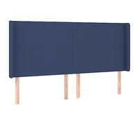 Qnhdfrt Testiera Letto Matrimoniale ad Orecchio in Tessuto Blu | Pannello imbottito con orecchie laterali e altezza regolabile per personalizzare la camera da letto con stile.