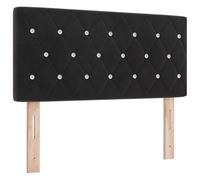 Qnhdfrt Testiera Letto Singolo 90 cm in Velluto Nero Regolabile | Schienale imbottito con struttura in pino per la camera, ideale per appoggiarsi comodamente a guardare la TV.