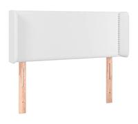 Qnhdfrt Testiera Letto Singolo ad Orecchie in Similpelle Bianca 103 cm | Supporto posteriore imbottito con altezza regolabile, ottimale per la camera da letto moderna.