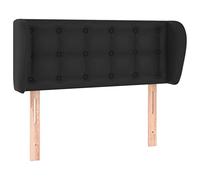 Qnhdfrt Testiera Letto Singolo ad Orecchio 103x23x78/88 cm Similpelle Nera | Testata letto imbottita con orecchie laterali per camera da letto, regolabile in altezza con solida struttura in legno.