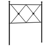 Qnhdfrt Testiera Letto Singolo in Acciaio Nero, Spalliera da 75 cm