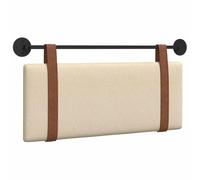 Qnhdfrt Testiera Letto Sospesa a Parete Imbottita PU Crema 110x55 cm