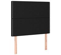 Qnhdfrt Testiera per Letto Singolo in Tessuto Nero 100x5 cm | Pannello imbottito con rivetti per camera da letto, ideale come supporto per la schiena ad altezza regolabile.