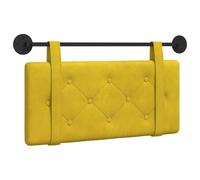 Qnhdfrt Testiera Sospesa Gialla in Velluto per Letto Singolo 90x55 cm | Pannello imbottito da parete per la camera da letto, ideale per leggere e rilassarsi in totale comfort.