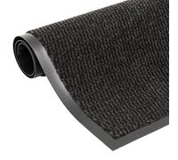 Qnhdfrt Zerbino 60 x 180 cm nero in robusto polipropilene con suola in gomma antiscivolo, moderno zerbino per ingresso, corridoio e superfici esterne coperte