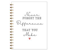 Qnhij Never Forget the Difference You Make Quaderno a spirale 5,5 x 8,3, regalo di addio di pensione per colleghi Boss Journal, regali di apprezzamento per il diario dei colleghi
