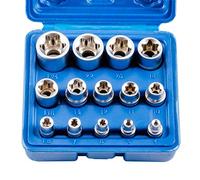 Qnkaa Set di chiavi a bussola Torx femmina E 3/8 1/2 1/4 Drive E4 - E24 coppia esterna a stella kit 14 pezzi