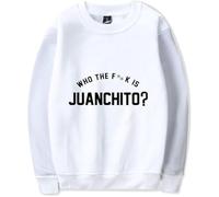 QNMGUN Leiva Who The FK Is Juanchito Tour Gigante Felpe Girocollo A Maniche Lunghe Ampie, Unisex, con Decorazioni Stampate,Bianca,XL