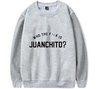 QNMGUN Leiva Who The FK Is Juanchito Tour Gigante Felpe Girocollo A Maniche Lunghe Ampie, Unisex, con Decorazioni Stampate,Grigio,3XL