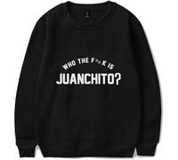 QNMGUN Leiva Who The FK Is Juanchito Tour Gigante Felpe Girocollo A Maniche Lunghe Ampie, Unisex, con Decorazioni Stampate,Nero,XL