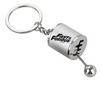QNQA Fast and Furious 9 Portachiavi Cambio Auto, Creativo in Lega Metallica, Modello Trasmissione Manuale Argento per Accessori Auto, Ciondolo da Corsa e Tuning