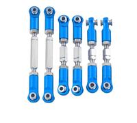 QOAKSDY Accessori Auto RC per ARRMA per Mojave 4S per BLX per Desert per RTR 1/8 Rc Parti 6PCS Lega di Alluminio Interasse Sterzo Link Rod Set(Blue)