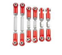 QOAKSDY Accessori Auto RC per ARRMA per Mojave 4S per BLX per Desert per RTR 1/8 Rc Parti 6PCS Lega di Alluminio Interasse Sterzo Link Rod Set(Red)