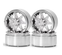 QOAKSDY Accessori Auto RC per Axial per SCX10 per Wraith per TRX4 per TRX6 per Redcat 1/10 RC per Rock Crawler Auto 4PCS 2. Pollici Wheel Rim Pneumatici Kit Pelle(Wheels-Silver)