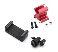 QOAKSDY Accessori Auto RC per TRAXXAS per TRX4 per TRX6 per E-Revo per Slash per RUSTLER per E-Maxx RC Parti di Automobili Trasmettitore Metallo Supporto per Telefono(Red)