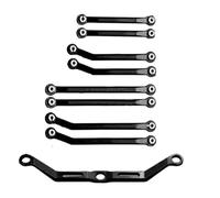 QOAKSDY Albero di Trasmissione RC per Trx4m 1/18 rc Car Part 9 Pezzi Lega di Alluminio Interasse Set Collegamento dello Sterzo Rc Aste Link Rod(Black)