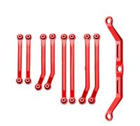 QOAKSDY Albero di Trasmissione RC per Trx4m 1/18 rc Car Part 9 Pezzi Lega di Alluminio Interasse Set Collegamento dello Sterzo Rc Aste Link Rod(Red)