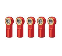 QOAKSDY Asta Sterzo RC 1/5 Pezzi in Metallo M4 Collegamento Tirante Terminale Giunto Sferico Collegamento Testa Sferica Filettatura CCW per RC Auto Cingolata Aeroplano Barca Parti Fai da Te(Red,5Pcs)