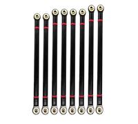 QOAKSDY Asta Sterzo RC per Axial per SCX10 1/10 RC Crawler Car Parts Accessori 8 Pezzi 313MM Interasse Link Plastic Rod End Kit Non Assemblato(Black)