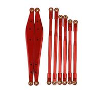 QOAKSDY Asta Sterzo RC per Axial RBX10 per Ryft 1/10 RC Crawler Parti di Aggiornamento Accessori 8 Pezzi Set di Bracci di Collegamento Posteriori con Barra Collegamento in Metallo(Red)