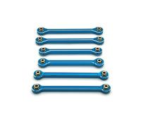 QOAKSDY Asta Sterzo RC per MJX 10208 1/10 rc Cars Upgrade Parts Accessori Tenditori in Metallo Tirante di Trazione Barra di Collegamento Barra di Sterzo Set(Blue)