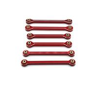 QOAKSDY Asta Sterzo RC per MJX 10208 1/10 rc Cars Upgrade Parts Accessori Tenditori in Metallo Tirante di Trazione Barra di Collegamento Barra di Sterzo Set(Red)