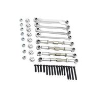QOAKSDY Asta Sterzo RC per MN D90 D91 D96 D99S per MN99S MN90 1/12 per WPL C14 C24 Parti di Aggiornamento per Auto RC 1/16 Set di Tiranti di Sterzo con Barra di Trazione in Metallo(Silver)