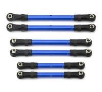 QOAKSDY Asta Sterzo RC per Traxxas per Hoss per Slash per Rustler 4WD Parti di Aggiornamento per Auto RC Tirante di Collegamento Anteriore Posteriore Regolabile Tirante di Sterzo(Blue)