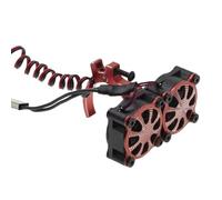 QOAKSDY Auto RC Accessori per Axial per SCX10 per Traxxas per TRX4 1/8 1/10 RC Auto 540 550 3650 3660 Ventola di Raffreddamento del Dissipatore Calore Motore con Sensore Termico(Red)