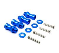QOAKSDY Auto RC Accessori per HSP 1/10 RC Auto per Buggy Truck può Utilizzare 1/8 Pneumatici 4 Pezzi Ruota Esagonale 12mm Girare 17mm Ispessimento Allungato 30MM Adattatore Alluminio(Blue-1)