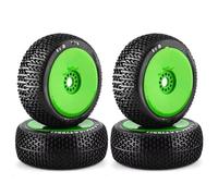 QOAKSDY Auto RC Accessori per Nitro per HPI per HSP per Bazooka per ZD 1/8 RC per Auto da Corsa 4WD 4 Pezzi 116mm off Road per Buggy Pneumatici Ruota 17mm Mozzi Esagonali(Green)