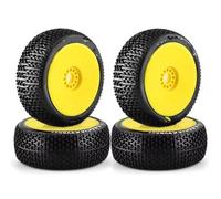 QOAKSDY Auto RC Accessori per Nitro per HPI per HSP per Bazooka per ZD 1/8 RC per Auto da Corsa 4WD 4 Pezzi 116mm off Road per Buggy Pneumatici Ruota 17mm Mozzi Esagonali(Yellow)