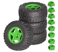 QOAKSDY Pneumatici RC per TRAXXAS per Slash per ARRMA per SENTON per Vkar 1/8 1/10 RC Camion A per Corsa Breve Pneumatico da 110 Mm con Ruota Esagonale da 12 Mm 14 Mm 17 Mm(Green)