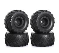 QOAKSDY Pneumatici RC per TRX4M per FMS per FCX24 per Axial per SCX24 1/18 1/24 per Monster Truck RC Crawler Parti di Automobili 52mm 1.0 "Wheel Rim Pneumatici Set(Black)