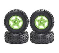 QOAKSDY Pneumatici RC per Trxs per Slash per ARRMA per SENTON 1/8 1/10 RC Auto 109mm Pneumatico per Camion A Breve Corso con 12mm 14mm 17mm Ruota Esagonale 4 Pezzi(Green)
