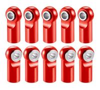 QOAKSDY RC Teile 10 Pz M2.5 in Lega di Alluminio Pivot Link Rod End Sfere Testa Comune per RC Auto Crawler Barca Aereo Elicottero per Parti del Modello(Red)