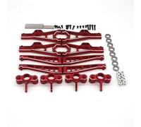 QOAKSDY RC Teile Compatibile con JLB 11101 21101 J3 1/10 Telecomando in Metallo Raccordi PO Superiore E Inferiore per Coppe Sterzo Forcellone Set da 3 Pezzi(Red)